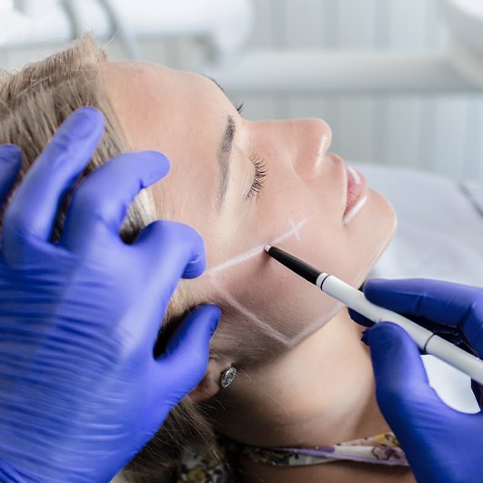Woman receiving Botox treatment
