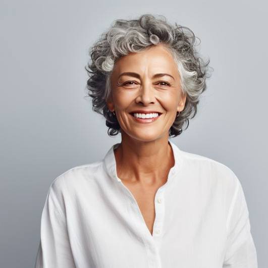 Portrait of senior woman with beautiful teeth