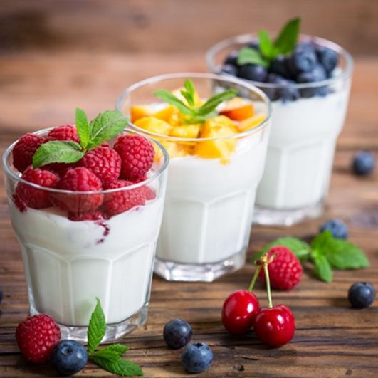 three cups of yogurt for dental implant post-op care