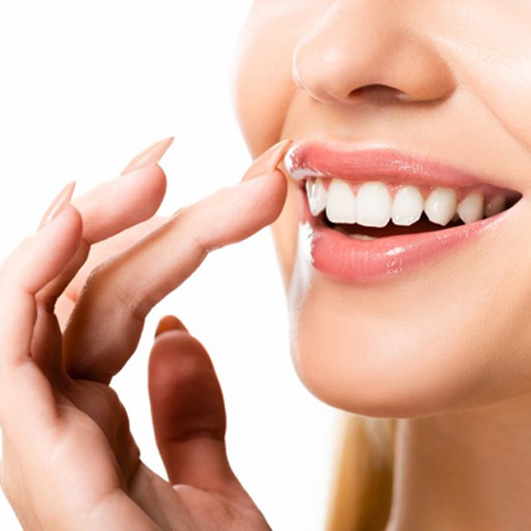 Close up of a woman’s smile